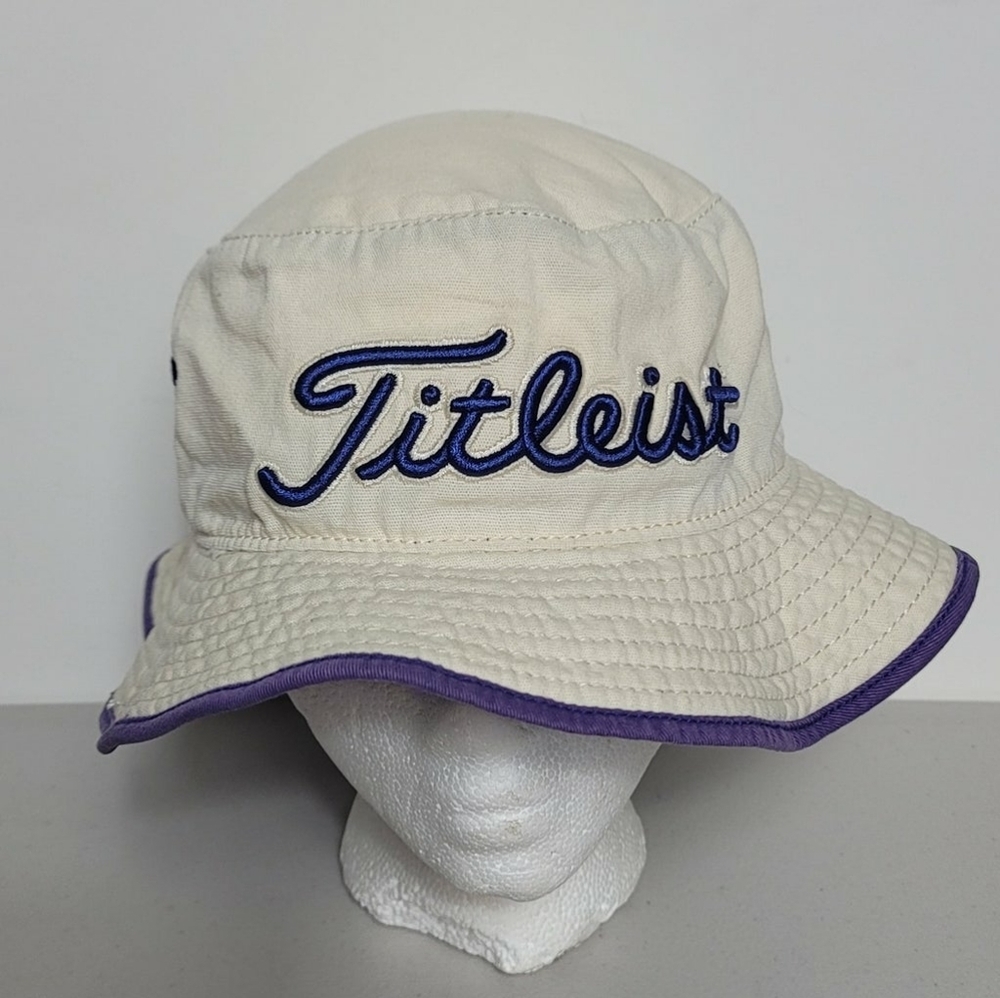 Beige and Purple Titleist Hat Woman's